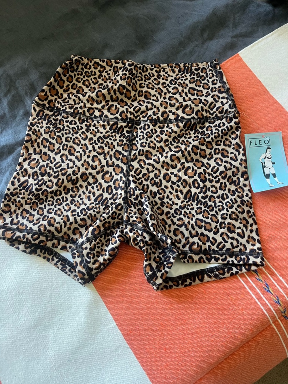 Fleo Leopard-Print High Waist Shorts - Tan, Brown, Black